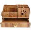 Desktop Organizer Multifunction Wooden Storage Rack Stationery Pen Holder Container