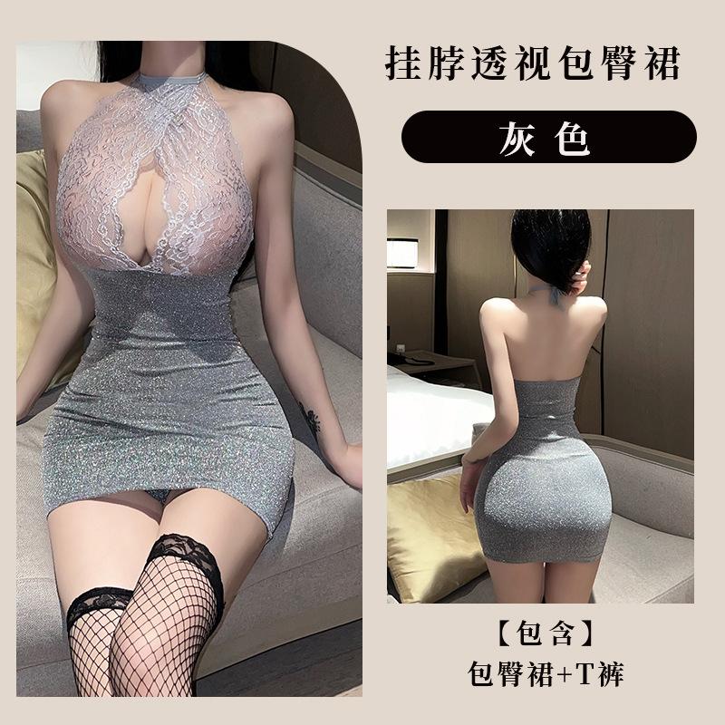 Διασυνοριακό καθαρό επιθυμητό αεράκι αστραφτερή δαντέλα συνένωση αμάνικο ανοιχτή πλάτη εφαρμοστό στους γοφούς φόρεμα με λαιμόκοψη