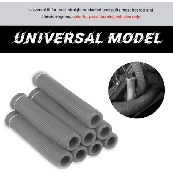 8 PCS Spark Plug Wire Protector Sleeve, 6 Inches Glass Fiber Automotive Gray