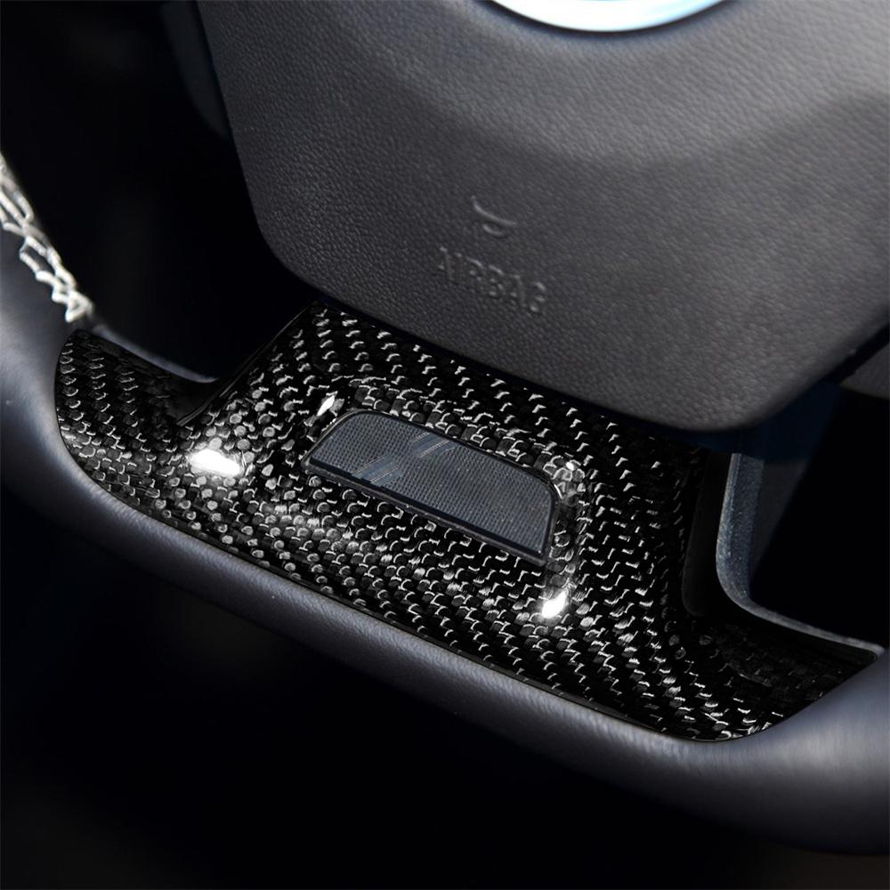 Real Carbon Fiber Steering Wheel Lower Cover Trim Fits For Chevrolet Camaro 2016-2023