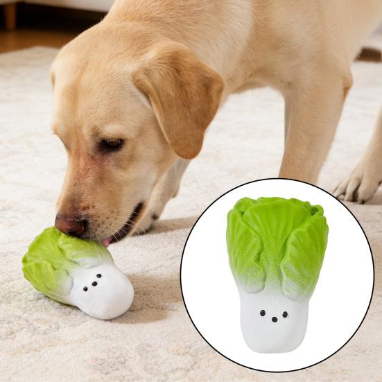 Squeaky Vegetable Dog Toy Broccoli Ginger Shape Dog Chew Toy Latex Interactive Puppy Teething Toy for Small Medium Dogs