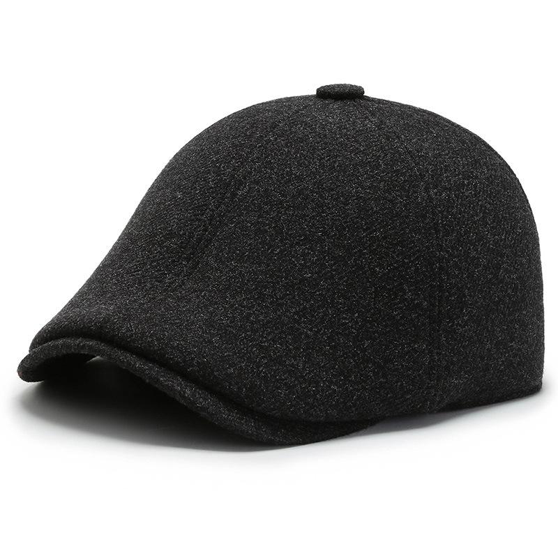 

Кепка для мужчин среднего и пожилого возраста, осенне-зимняя теплая кепка с козырьком, с защитой ушей, кепка с козырьком серый