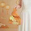 Double Sided Woven Tote Purse Thick Woven Rabbit Gift Pouch Flower Charm Handbag  Kids