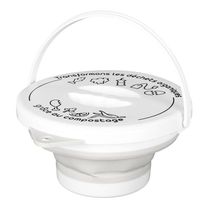 Foldable Compost Bucket - BRAND - 5L - Handle - Lid - Retractable