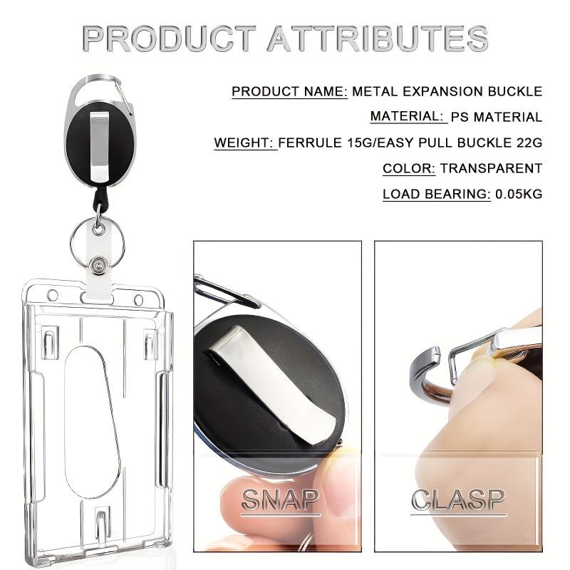 2 Heavy-duty Transparent ID Card Clips
