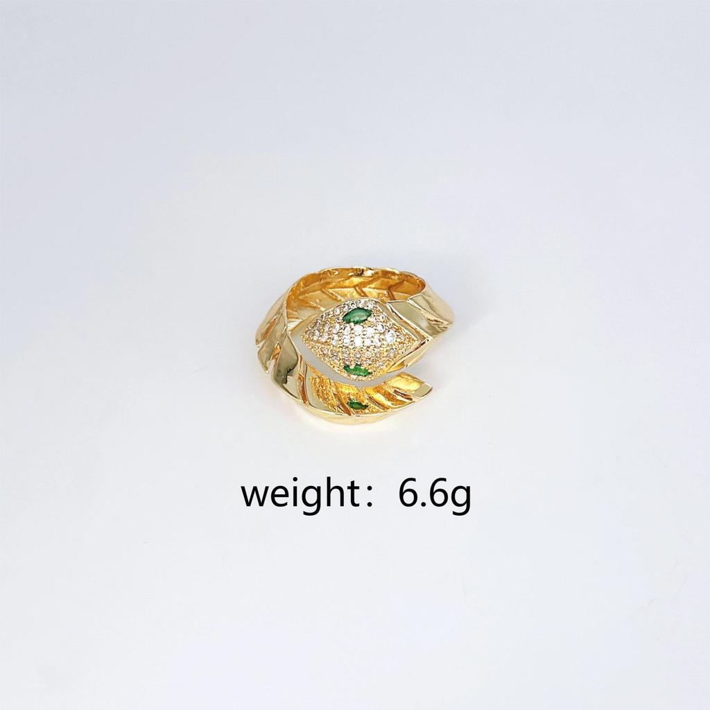 Personalized Retro Bracelet Set, Micro-inlaid Zircon Jewelry, Trendy Open Snake Ring.