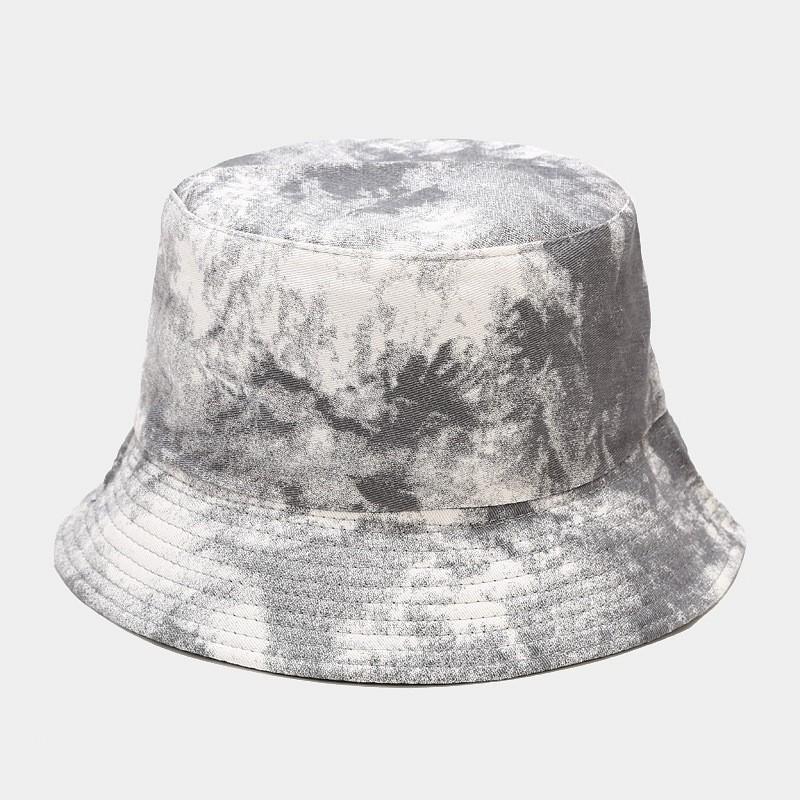 

Tie Dye Fisherman Hat Unisex Sun Protection Wide Brim Summer Outdoor Cap сірий колір