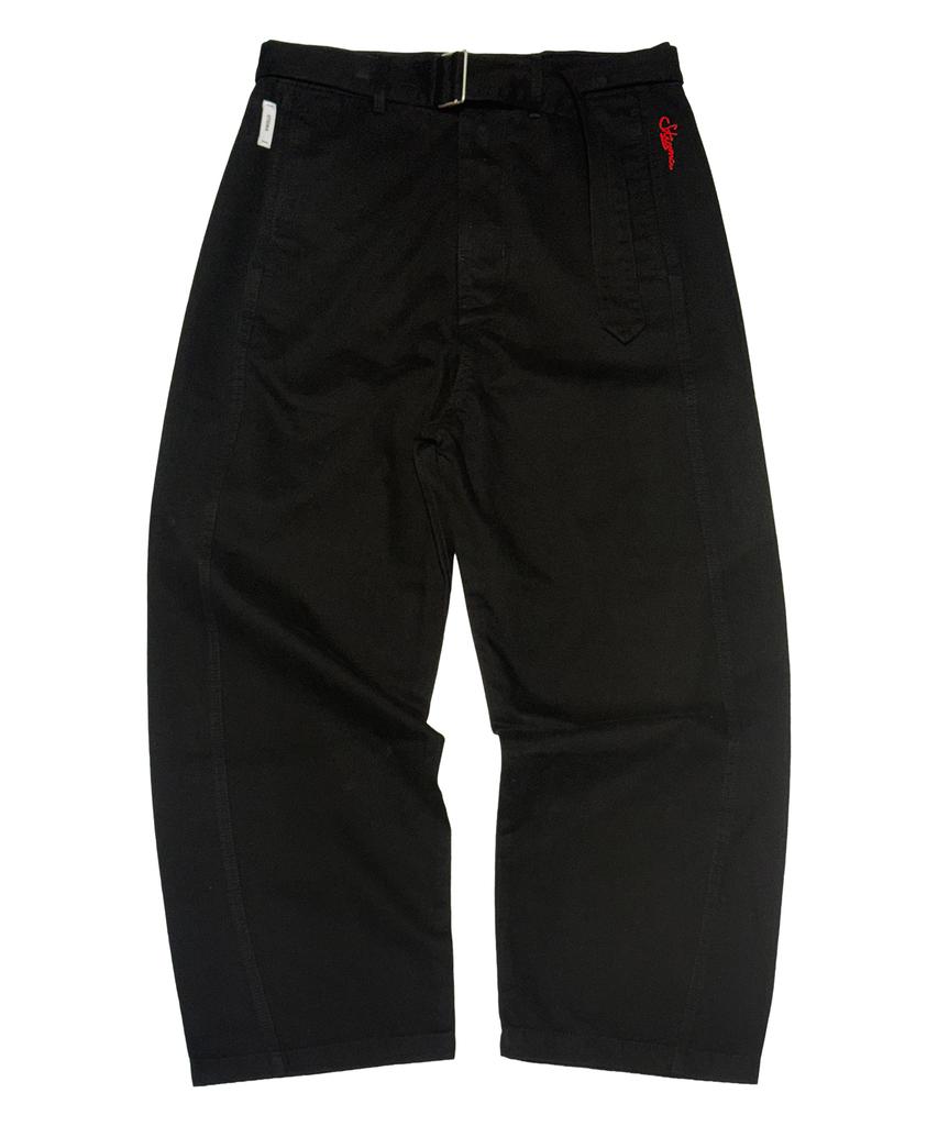 STIGMA Washed Belt Curved Pants Black