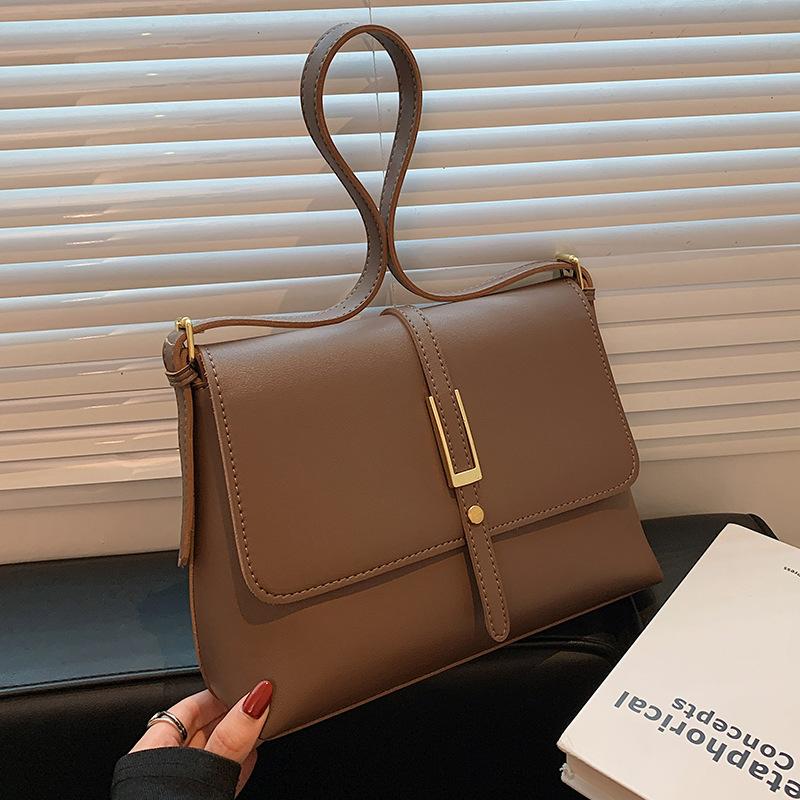 Retro fashion simple big bag women 2025 new trendy temperament shoulder underarm bag autumn and winter popular messenger bag