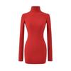 European High-Neck Long-Sleeved Slim Fit Dress for Fall/Winter