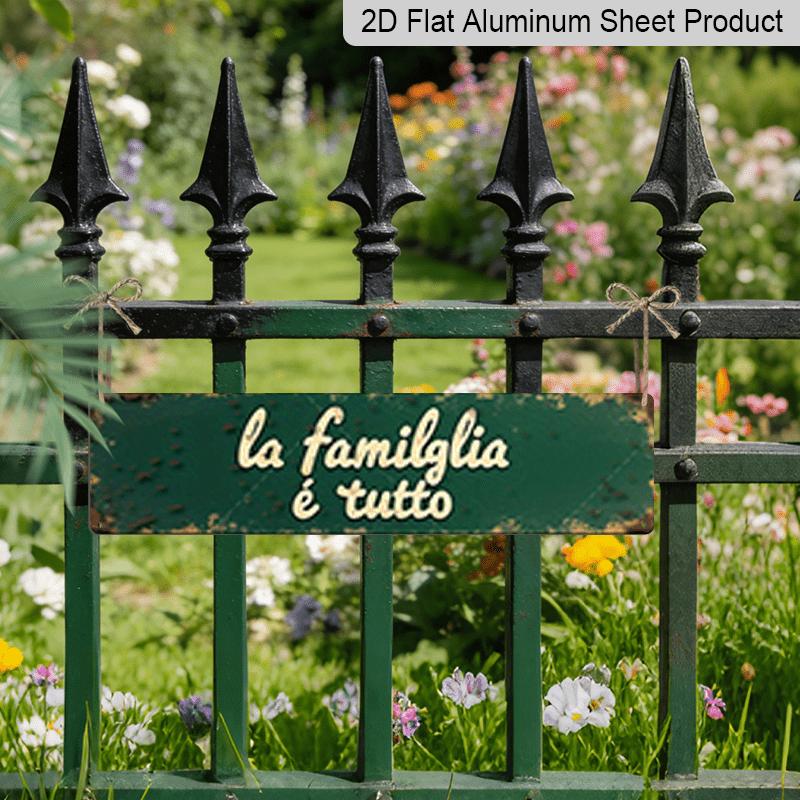 15.7×3.94inch "Family Is Everything" Vintage Aluminum Sign/decorative Sign - Rustic Wall/Desk Decor Suitable for Porch, Outdoor Garden, Bar