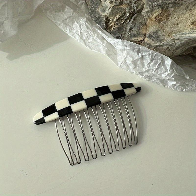 Fashion Hair Combs Set, Acetate Alloy, Leopard Checkerboard Patterns, Women's Daily Casual Styling Accessories
