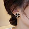 Korean Style S925 Sterling Silver Four-Leaf Clover Stud Earrings Set for Women – Elegant, Girly, Internet Celebrity Jewelry