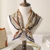100% Mulberry Silk Crepe De Chine 65 Maillard Cashew Square Scarf Women's Thin High-end Light Luxury