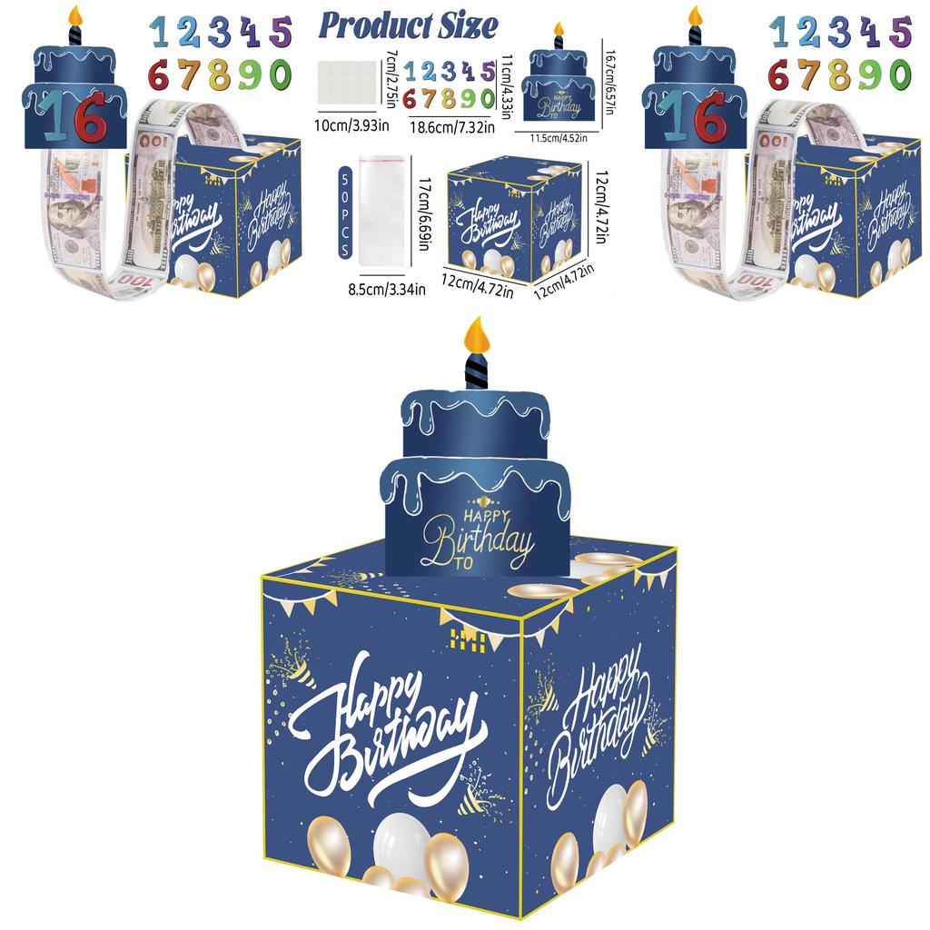 Blue Number Birthday Celebration Gift Box For Birthdays And Holiday Festivities