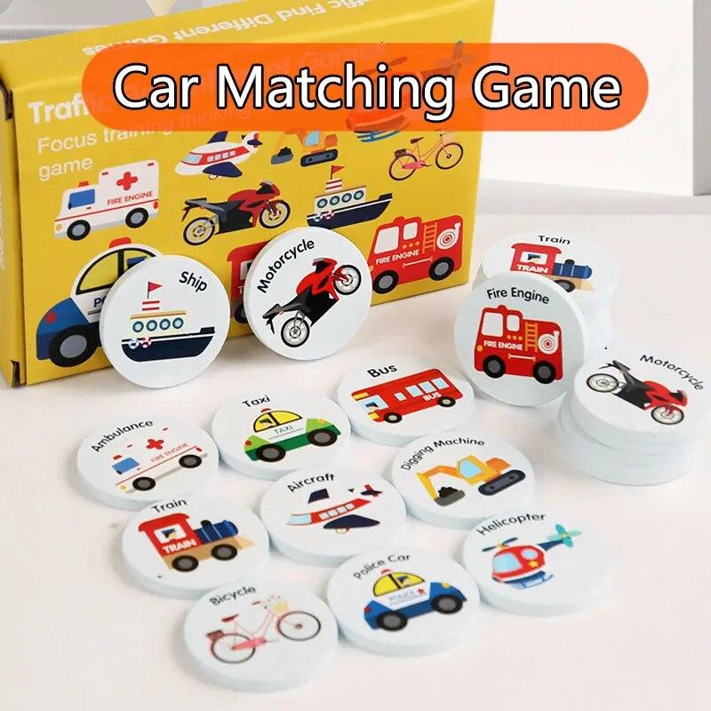 Find The Same Pattern Puzzle Game DinosaurTraffic Digital Shape Classification Thinking Training Children Educational Wooden Toy