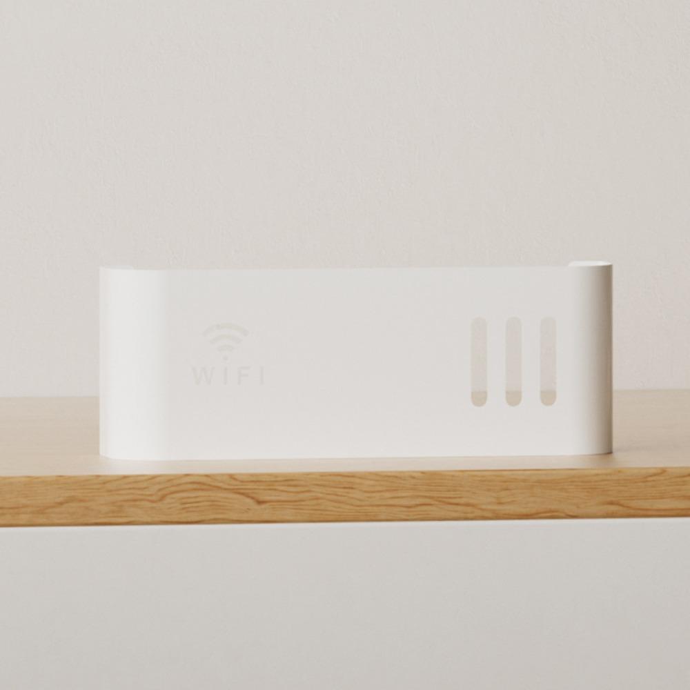 Wall Mounted WiFi Router Shelf Plastic Power Cable Organizer for Power Strips & Home Decor
