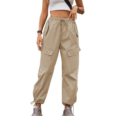 Baggy Hosen mit großer Tasche Verjüngte Bündchen Hosen Kordelzugverschluss Elastischer Bund Lässige Hosen