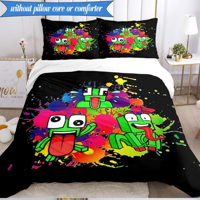 Colorful game Friends 3pcs K-pop music group Bedding set,Ideal for Bedroom, Dormitory,Including Duvet Cover And 2pcs Pillowcases,Fan gifts