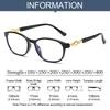 Women Square Reading Glasses Small Frame Purple Presbyopic Eyeglasses Men Anti Blue Light Eyewear For Reading +1.0 +1.5 +2.0