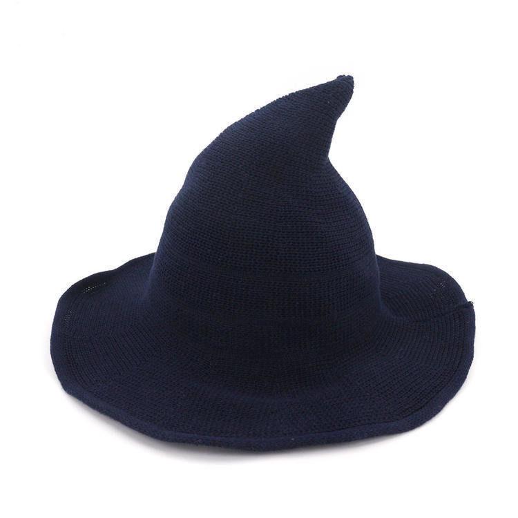 Temperamental Big Brim Witch Hat - Knitted Halloween & Christmas Style for Women