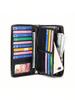 RFID Blocking Fashion Women Wallet Leather Long Zipper Clutch Purse Large Capacity Credit Card Holder Wallet
