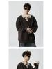 Vintage Style Men's Lapel Sweater: Patchwork Knitwear Pullover for Spring/Autumn