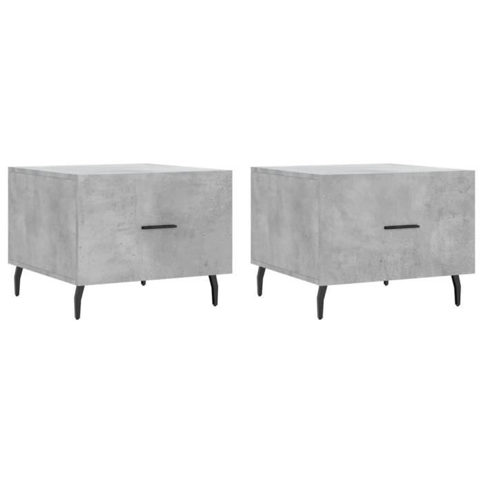 VidaXL Coffee Tables 2 Pcs Concrete Grey 50x50x40 Cm Engineered Wood 829437