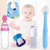 Baby Siliconen Voedingscombinatie – Lepel Fles, Fruitvoeder, Vingerborstel, Siliconen Lepel & Slab Pak van 5