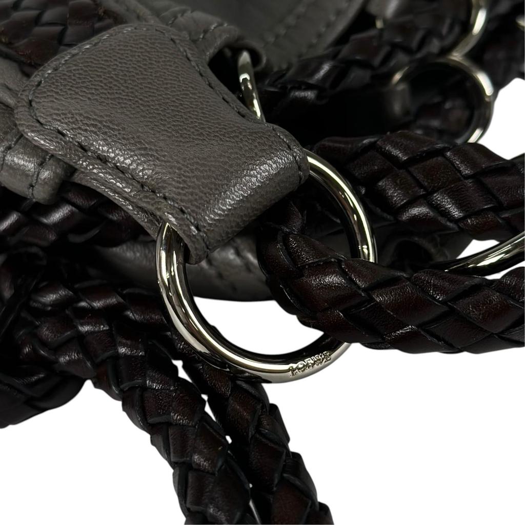 Loewe Shoulder Bag Gray Women Braid Used