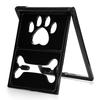 Plastic Magnetic Locking Safe Flap Pet Dog Puppy Cat Door for Screen Window Gate (Black)