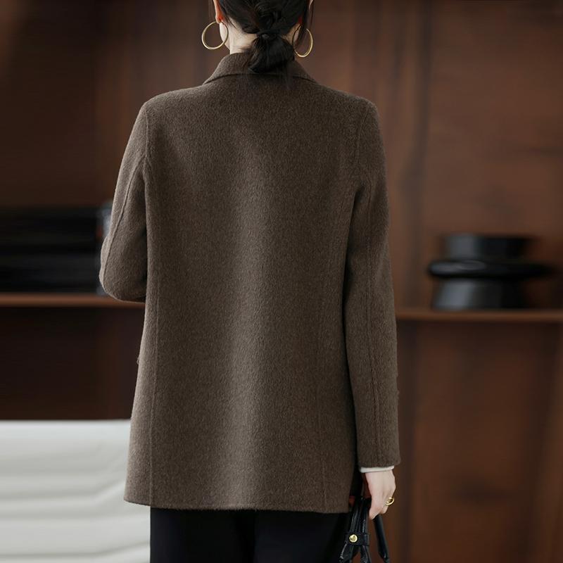 100% Wool Women Jacket TIDENOVEL Autumn Wool Blazer Handmade Suit Jacket Winter Warm Wool Coat