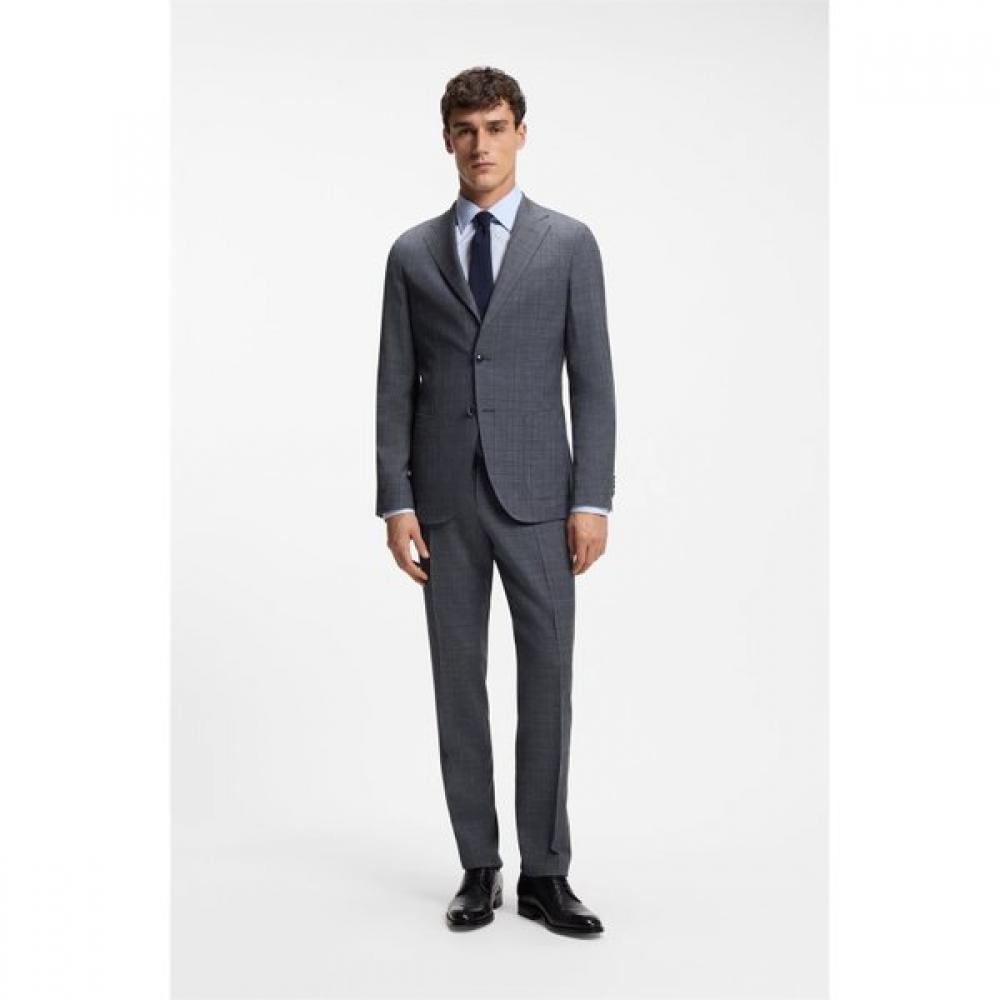 Boss Slim Fit Silk Blend Pants Dark Blue 50560807404 