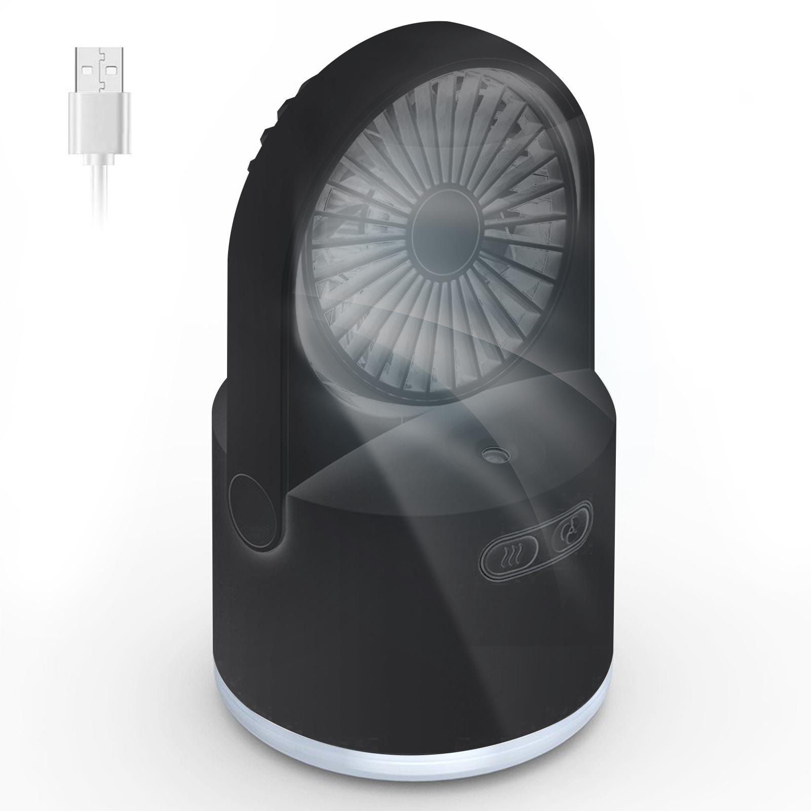 

Портативный настольный мини-вентилятор 3 режима скорости USB-перезаряжаемый Умный увлажнитель с большим резервуаром для воды 300 мл black#0