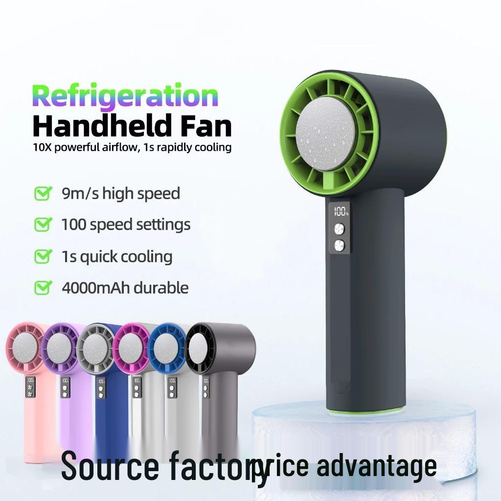 

S006 Digital Display Cooling Fan: Handheld Turbo with 100-Speed Settings Standard Handheld Fan