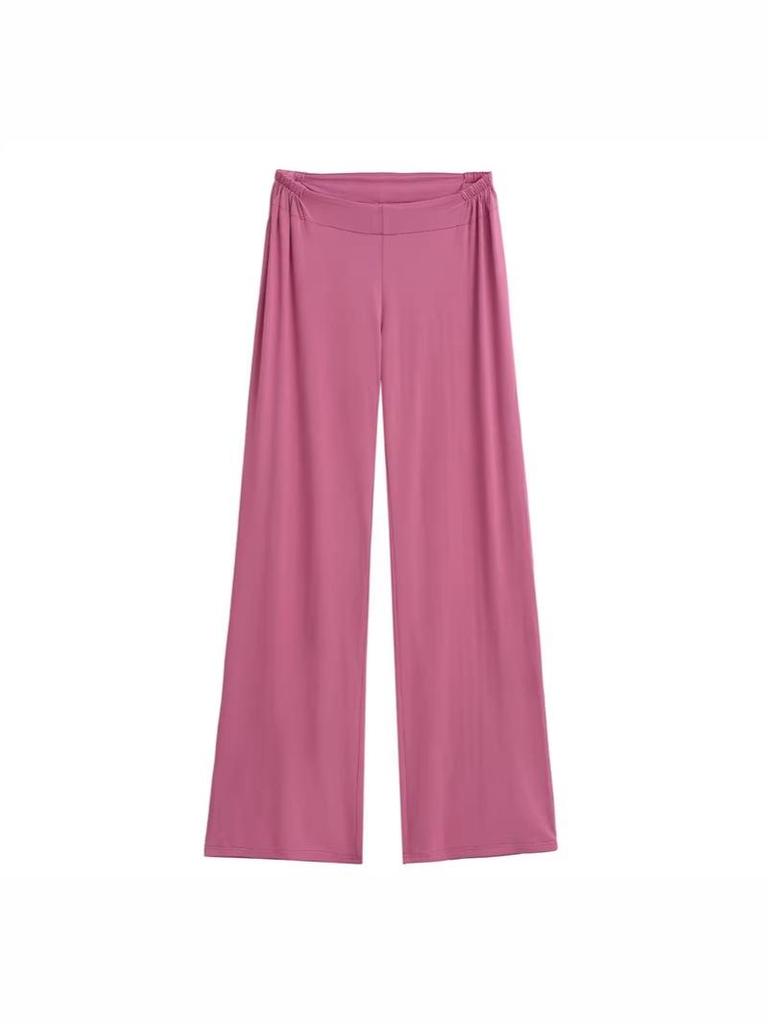 V-Waist Wide-Leg Casual Pants for Women - Summer Comfort Yoga and Lounge Wear