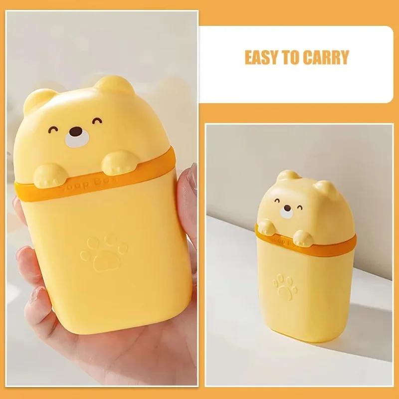 Cartoon Bear Portable Soap Dish Travel Bathroom Soap Rack Dish Sealed Storage Box Waterproof Home Bathroom Accessories