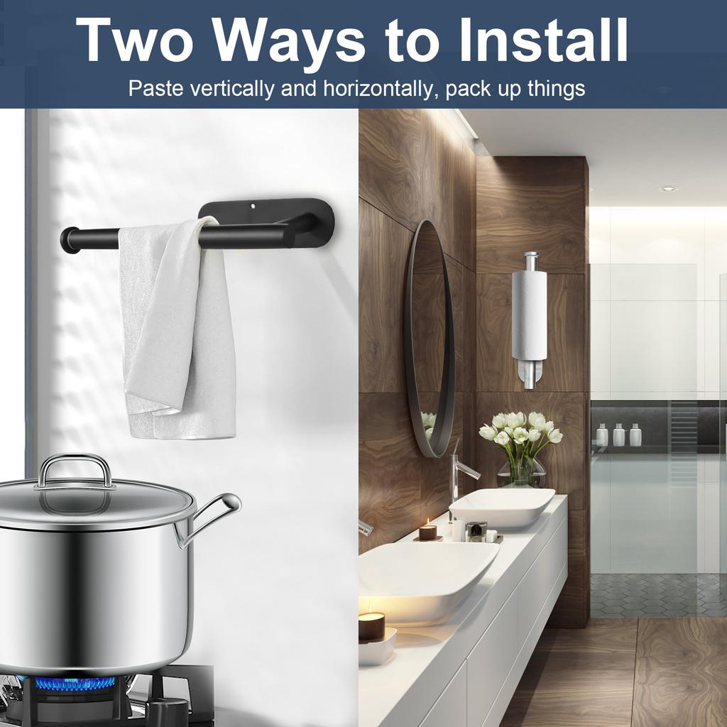 Aoresac 2 шт. держатель для туалетной бумаги нержавеющий самоклеящийся или телескопический держатель для бумажных полотенец