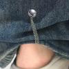 Pants Leg Clips 2Pcs Magnetic Clothing Pin for Shortening Legs, Button Clip Length Adjuster Shirt Sleeves Hems, Clothes Decorative with Chain