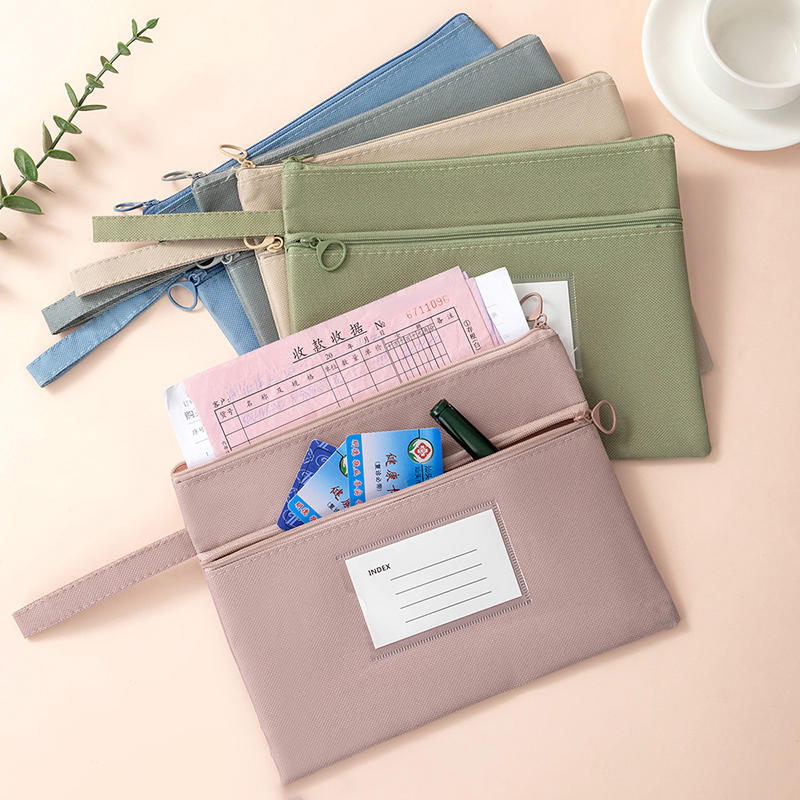 Portable Waterproof File Organizer Double Layers Large Capacity Document Bag For Office School Supplies Travel Storage Oxford Cloth Holder