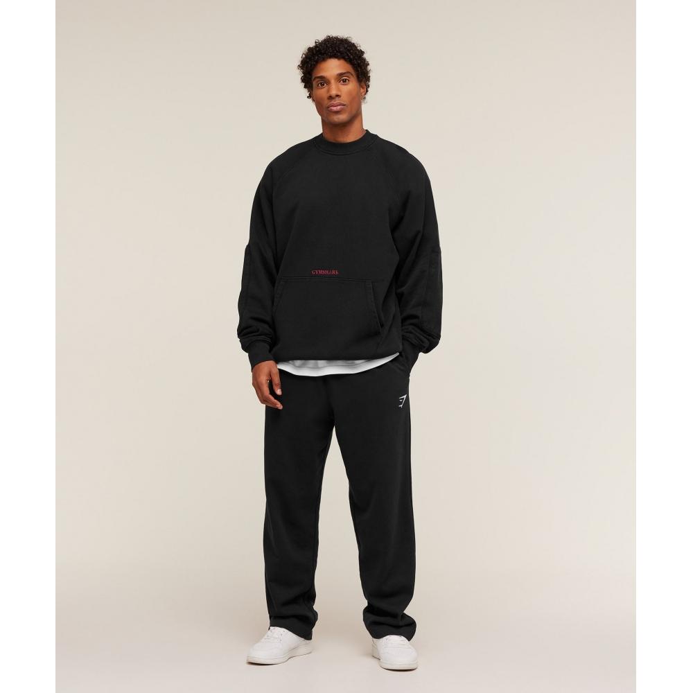 Gymshark Premium Heavyweight Crew Black A3b6x Bb2j