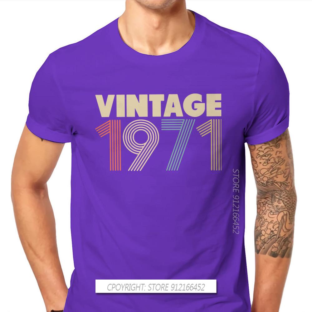 1971 50th Anniversary Fabric Tshirt Vintage Color Elegant T Shirt Oversize Unisex Tees Shirt New Design Big Sale