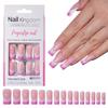 30pcs Long Square French Tip Press On Nail Glossy Acrylic False Nail Stick On Nail Manicure Nail Art Decors For Women