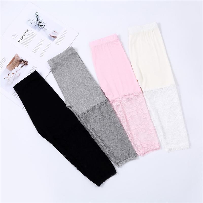 Sommerleggings für Mädchen Kinder Caprihosen Dünne Spitzen- und Spitzenleggings Neuer Stil