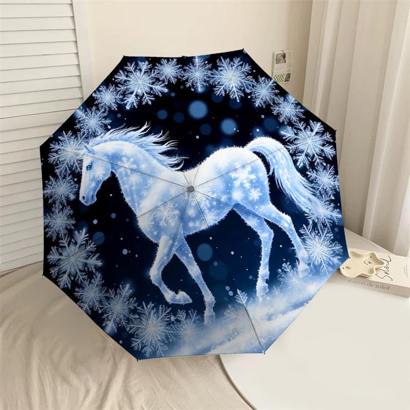 

1PC winter snowflakeAutomatic Open/Close Umbrella with Windproof, 8-Rib Sturdy Canopy, Durable Ribs, Fashionable Design1201A