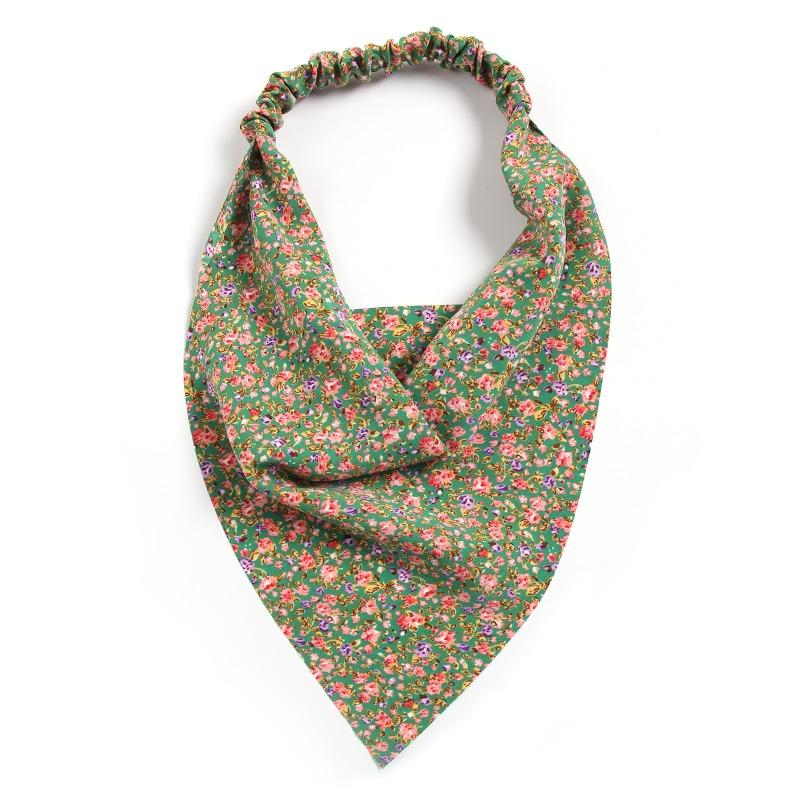 Neue Blumige Stofftasche Turban Haarschmuck Dreieckstuch Haarband Damen Haargummi Elastisches Band All-Match Kopfschmuck