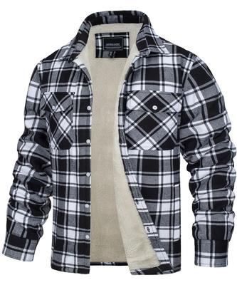 Check Chest Check Cold Weather Oversized Size L Men's Shirt, Comfortable, Stretchy, Fleece-Lined, Thick, Functional, Stylish, Pocket,