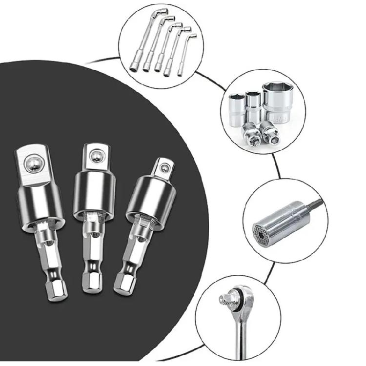 3Piece/Set 360 Degree Rotating Drill Socket for Improved Work Efficiency In Various Repair Task Efficient Screw Handling