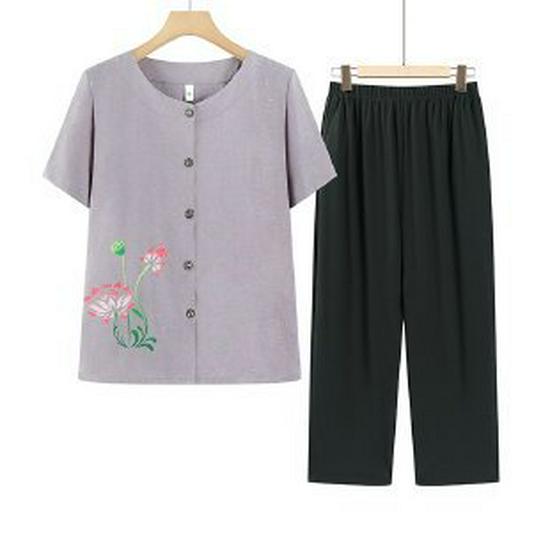 2026 New Summer Short Sleeve Top for Elderly Women 4XL
