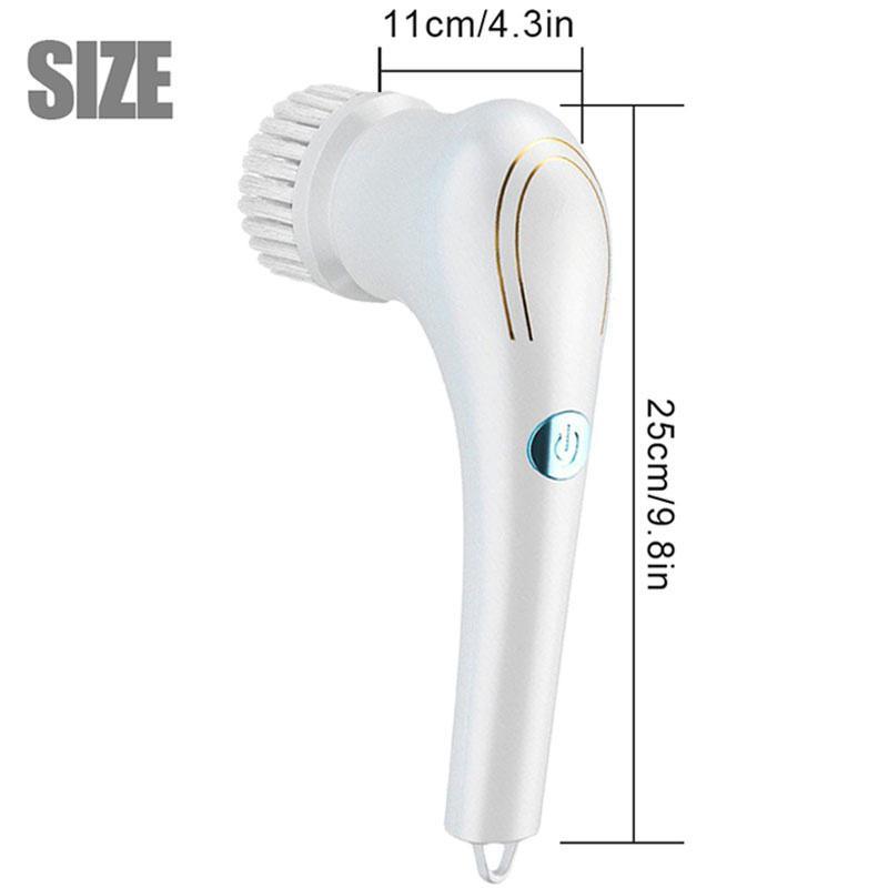 

Бытовой инструмент для чистки кухни, электрическая щетка для чистки, перезаряжаемый электрический скребок 1200 мАч со съемной головкой (25*11 см) 1pcs белый